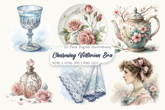 Download Charming Victorian Era Clipart Bundle - Victorian era Collection