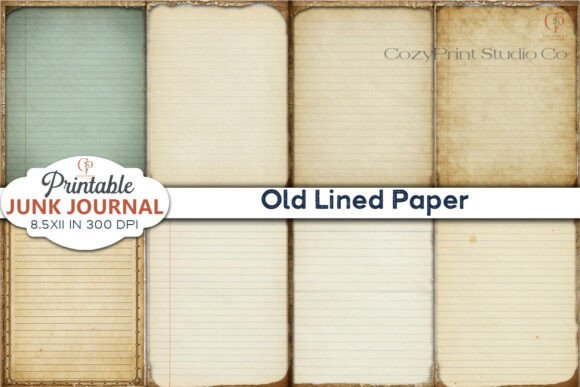 Download Old Lined Paper Printable Junk Journal - Junk journal Collection