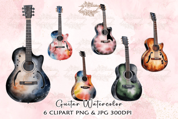 Download Guitar Watercolor Clipart - Premium Bundle