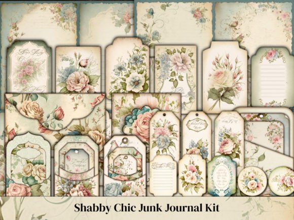 Download Shabby Chic Rose Junk Journal Kit - Junk journal Collection