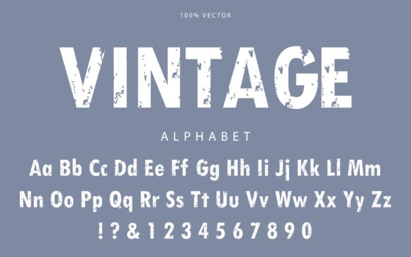 Download Alphabet with Grunge Vintage Style - Vintage style Collection