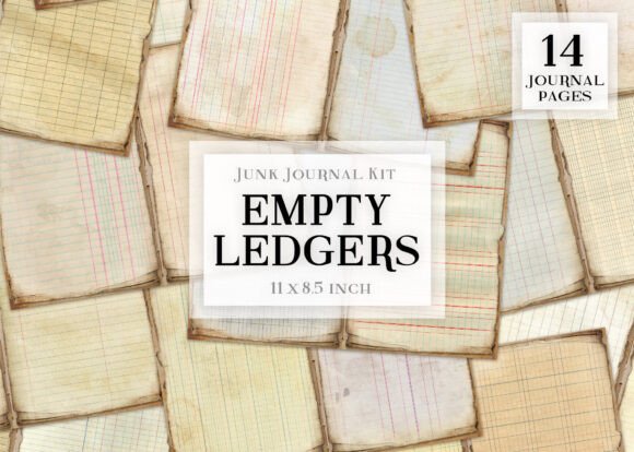 Download Blank Ledgers Junk Journal Kit - Junk journal Collection