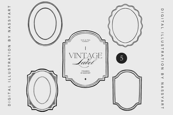 Download 5 Classic Baroque Label Frames - Classic Collection